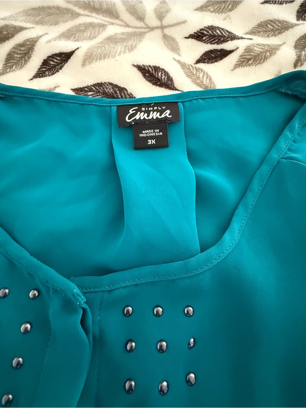 Simply Emma Teal Studded Top